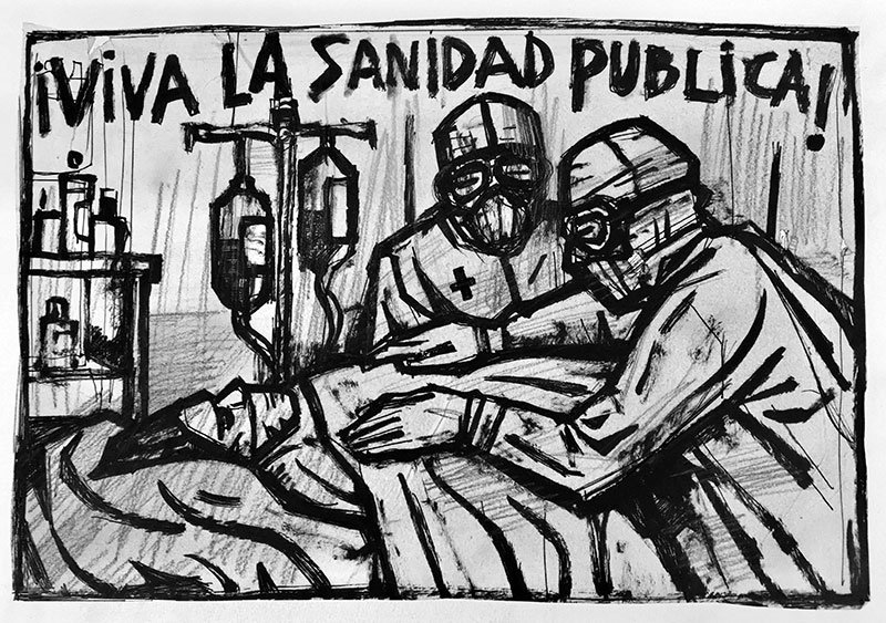 Carlos-Garcia-Alix-Viva-la-sanidad-publica-dibujo